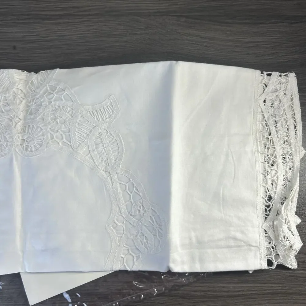 Battenburg Lace White Cotton Sham Pillow Case 21
